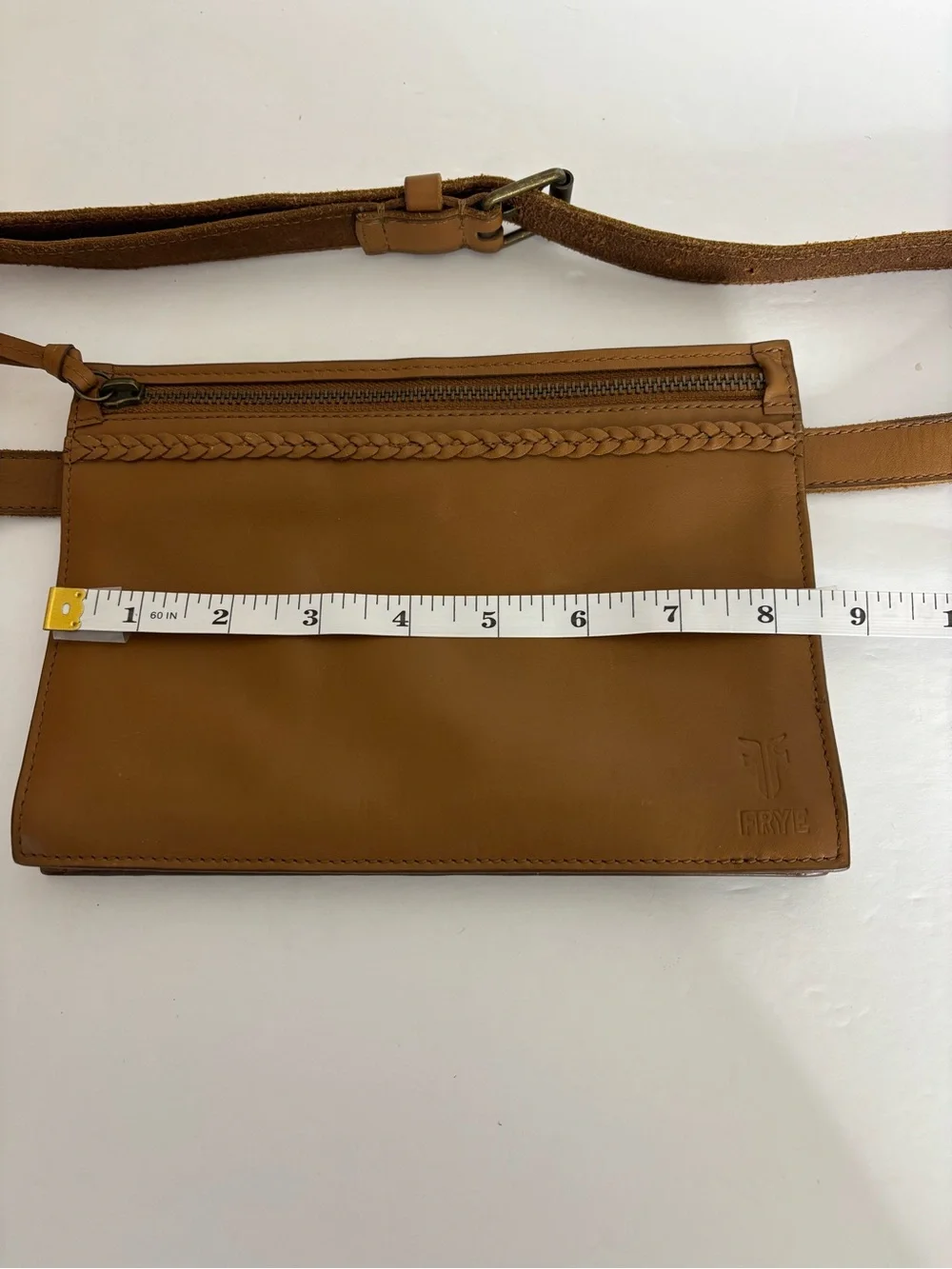 Frye Women’s Caramel Braided Leather Belt Bag